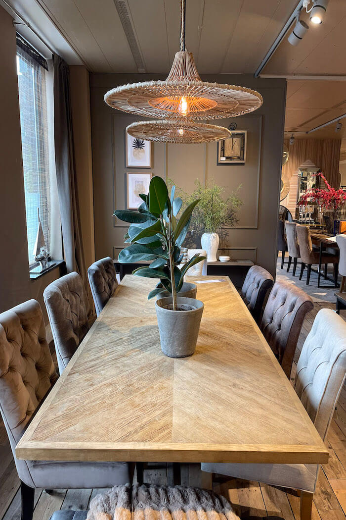Riviéra Maison Esstisch Portland mit Hängelampe Casablanca