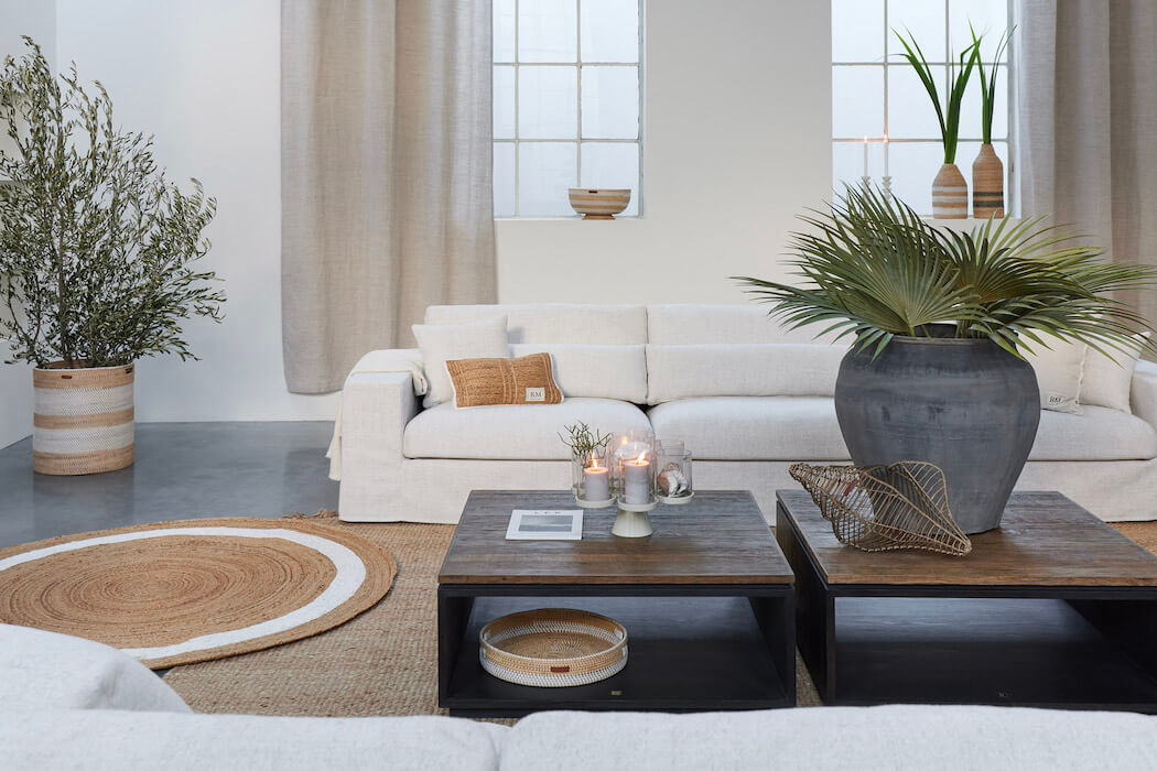 Weißes Riviera Maison Ecksofa Miles