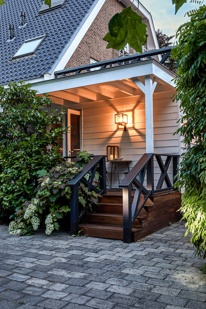 Aufgang zur Terrasse des Hauses von Henk Teunissen nahe Amsterdam