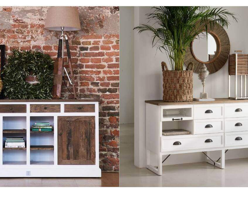 Flur modern gestalten im Landhausstil mit Riviera Maison Sideboards