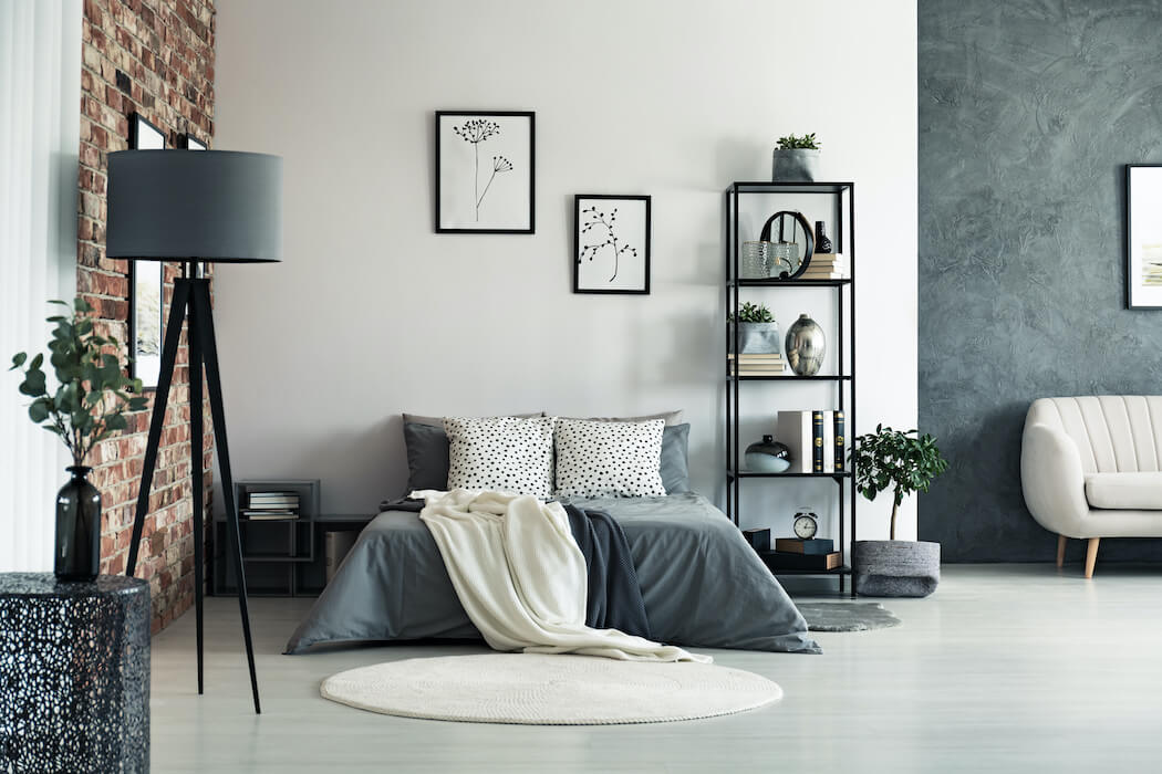 Schlafzimmer modern in grau