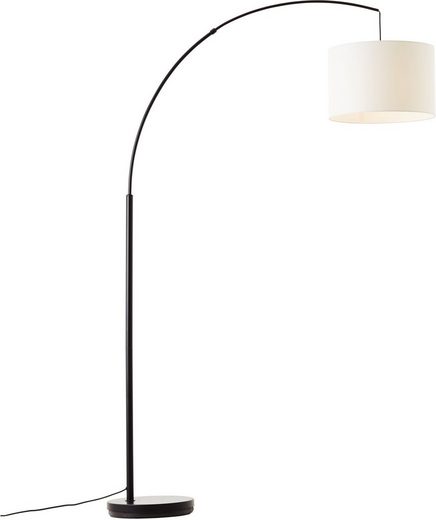 Places of Style Stehlampe Elijah, ohne Leuchtmittel, Bogenlampe Textilschirm Stoff Ø 36cm weiß