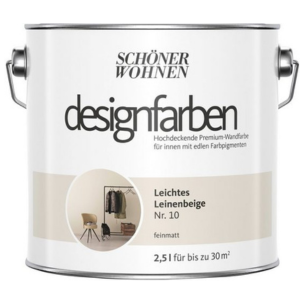 SCHÖNER WOHNEN FARBE Wand- und Deckenfarbe Weiches Strandbeige Nr. 9, Tropf- und spritzgehemmt, Konservierungsmittelfrei