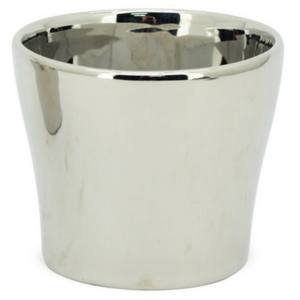 21 HOME & HOBBY Blumentopf Topf konisch Pflanzgefäß Pflanztopf silber Ø 13x11 cm (1 St)