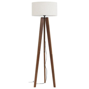 Home affaire Stehlampe Davos, ohne Leuchtmittel, mass. Holz, Dreibein, Leinenschirm