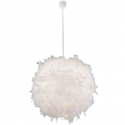 Hängeleuchte Leuchtmittel nicht inklusive, Design Hänge Leuchte Wohn Ess Zimmer Feder Kugel Lampe weiß