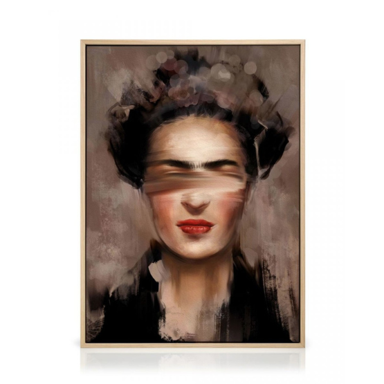 Kahlo In Beige Leinwandbild