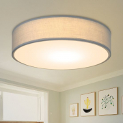 Deckenleuchte Schlafzimmer Schwarz Deckenlampe Rund 30/38CM Stoffschirm E27 Modern